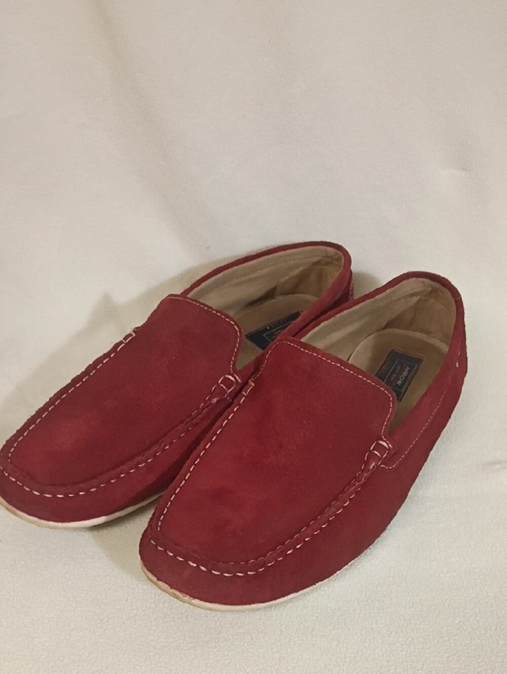 Arrow Sport USA Men’s Red Suede Driving Loafers Size 45 Slip Ons Comfortable